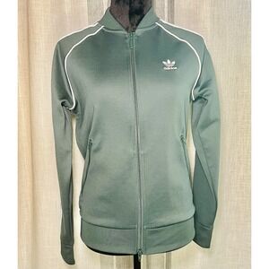 Adidas Adicolor Classics SST track jacket in green with white stripes Women S